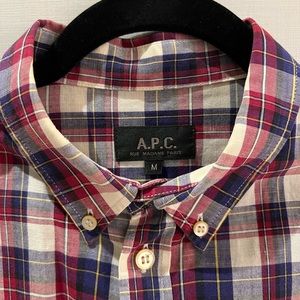 APC plaid men’s button down size M